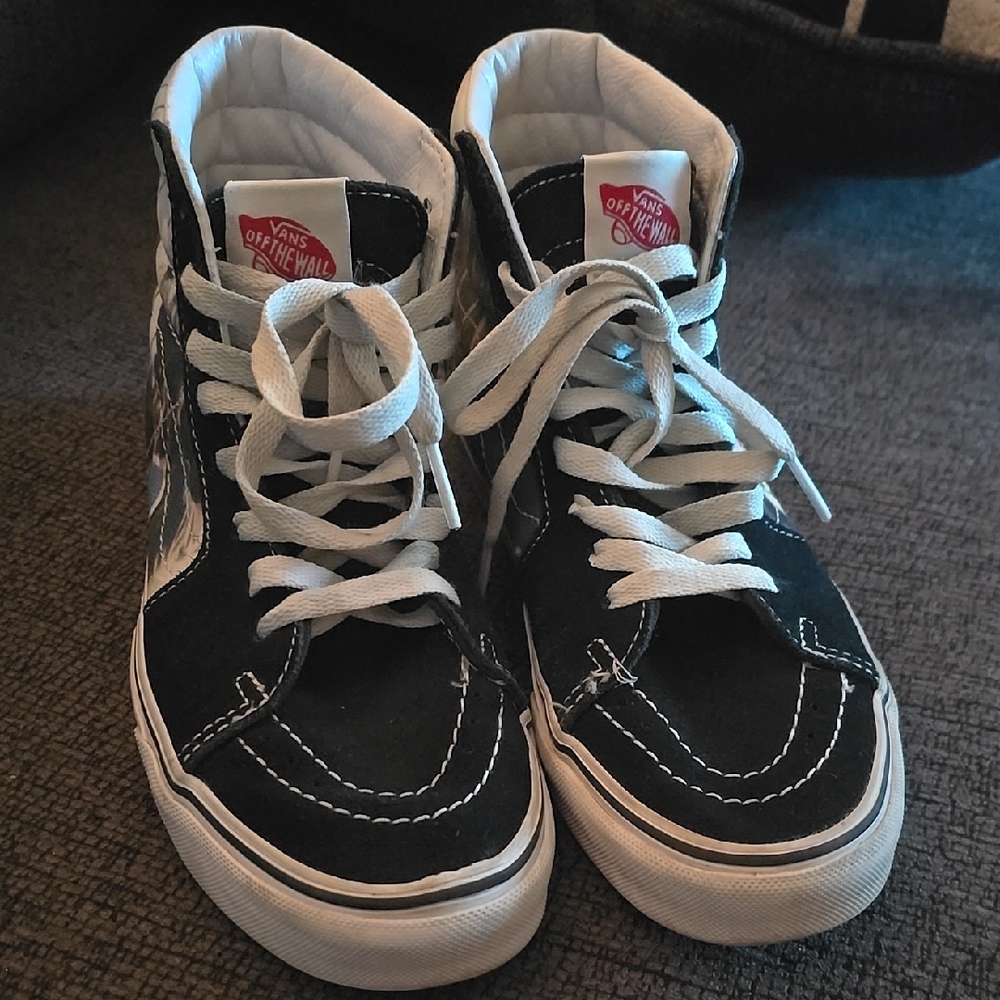 Vans Kids Black and White High-Top Sneakers